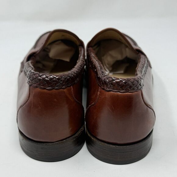 Allen Edmonds Newcastle Loafers Mens 11.5 D Brown Leather Weave Slip On Dress main image 11